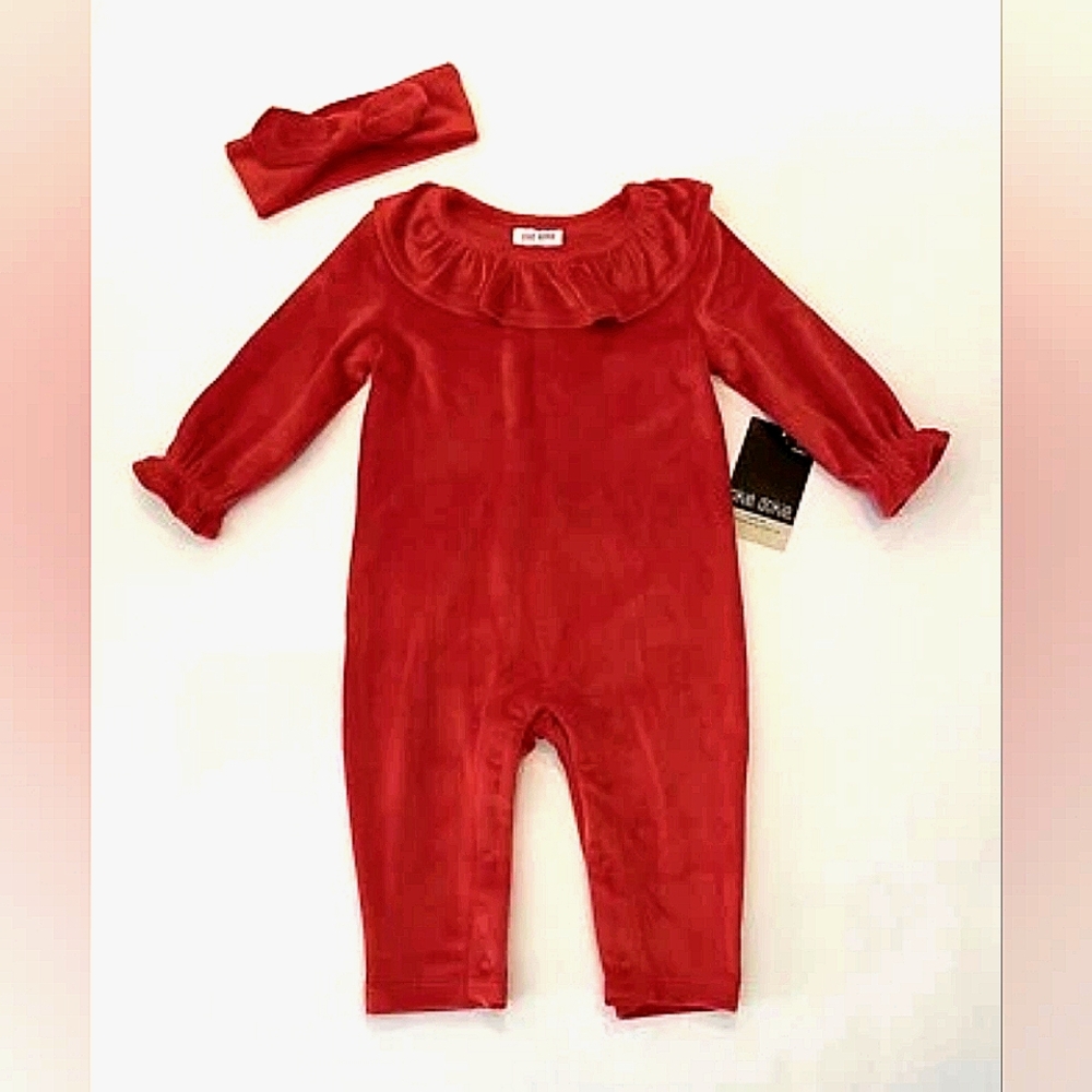 Okie Dokie Velour Romper